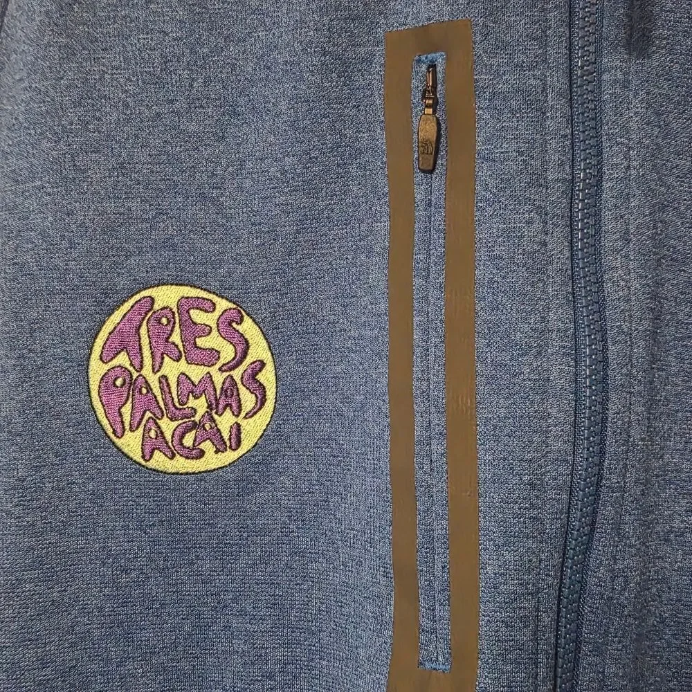 The North Face Canyon Flats Fleece Full-Zip Blue Jacket Mens XL w/Embroiderey